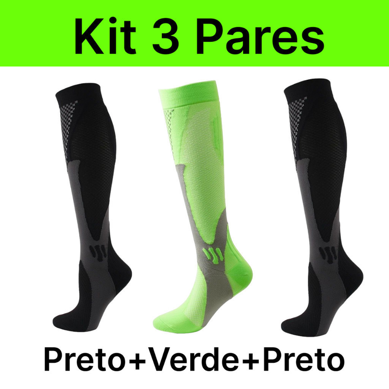Kit 3 Pares de Meias de Compressão